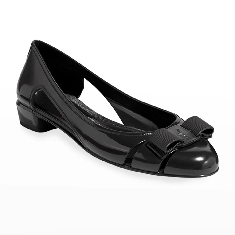 Salvatorre Ferragamo Vara Bow Jelly Ballerina Flats
